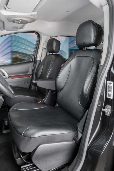 Walser Autostoelhoes Transporter Fit Kunstleer antraciet geschikt voor Citroen Berlingo - 2 Enkele zetele front