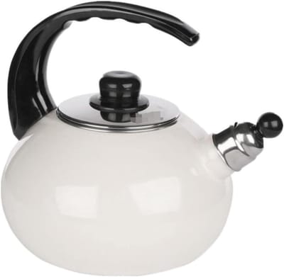 Waterkoker met fluitje - Theepot kookpan - Water koken - Automatisch fluitend geluid - 2.5 Liter - Wit