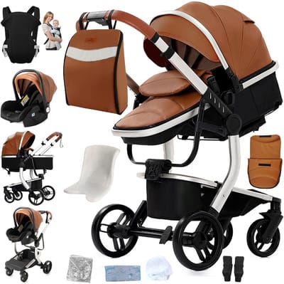 3-in-1 Combi Kinderwagen voor Pasgeborenen - Opvouwbare Reiswieg en Buggy