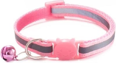 Kattenbandje met bel | Kattenhalsband| Veiligheidssluiting| Reflecterend| Verstelbaar| 17 kleuren| Licht Roze
