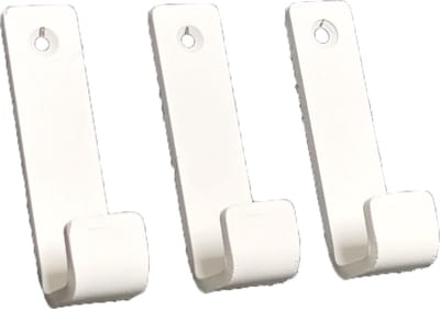 GoudmetHout Industriële Haken - Handoekhaakje - Kapstokhaakje - Mat Wit - 3 stuks
