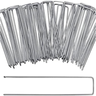 Gegalvaniseerde Tuin nietjes - U-vormige grondpennen - Tuinieren en landschapsarchitectuur - Extra zwaar 11 gauge staal - 15 cm lengte