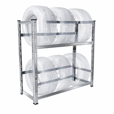 Bandenrek - voor 4-6 banden -100 x 85 x 35 cm - zilver