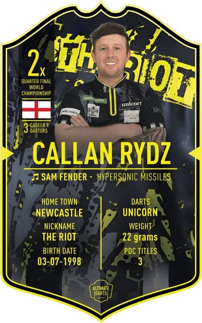 Ultimate Card Callan Rydz 2025 - 37x25 cm - Darten