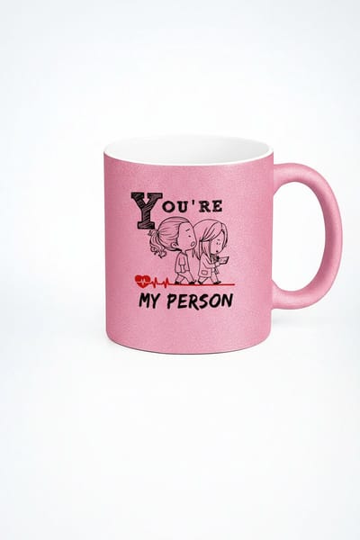 Grey's Anatomy 'You're My Person' Mok - Roze Glitter Vriendschap Cadeau