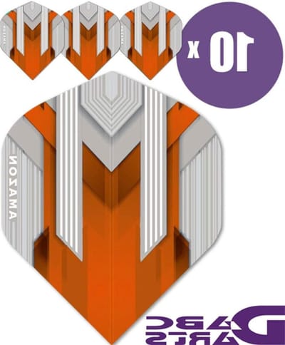 Dart Flights - Vleugels Dartpijlen - Precisie Werpen - Extra Sterk 100 Micron - 30 Stuks - Zilver Oranje