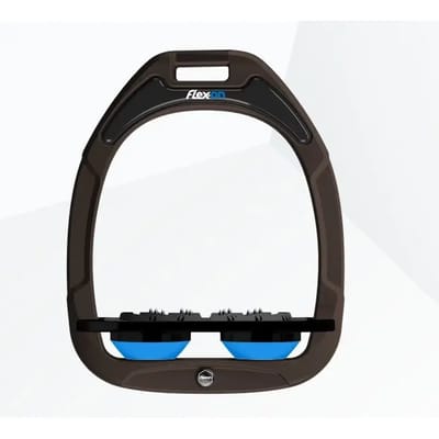 Platte Ultra Grip Roestbruin/Zwart/Blauw stijgbeugels Flex-On Green Composite