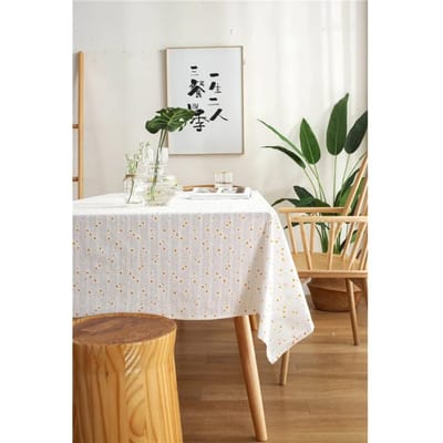 Madeliefjes Kwasten Katoenen Tafelkleed Voor Slaapkamer Rechthoekig Eettafelhoes Feest Tafelkleed Stofdichte Bureauhoes Woonkamer Decoratie 90x90cm