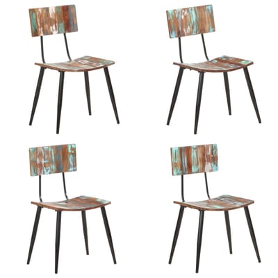 vidaXL - Eetkamerstoelen - 4 - st - massief - gerecycled - hout