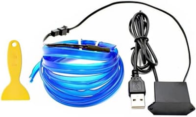 Neon LED Strip voor Auto-interieur - Flexibele EL Draad met USB Aansluiting in Diverse Kleuren zoals Blauw, Groen, Roze en Geel