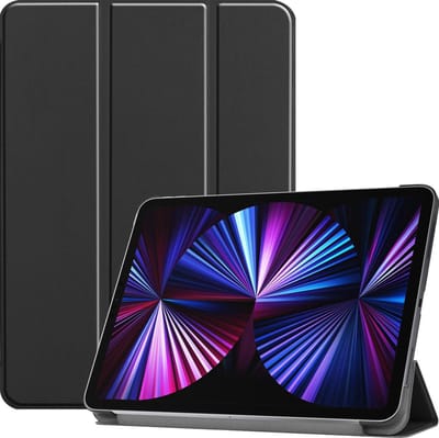 Hoesje - Geschikt voor Apple iPad Pro (2021) - 11 inch - 3e generatie - Dun & Stevig - Hardcover Book Case - Trifold Bookcase Hoes - Hard Cover - Tablethoes - Zwart