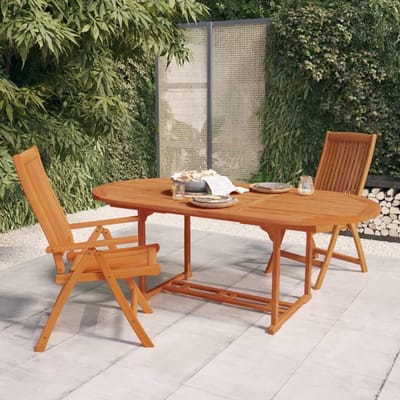 Houten Tuinstoelen - Opvouwbaar meubilair - Buiten ontspannen - 5 standen verstelbaar - 2 stuks - Houtkleurig