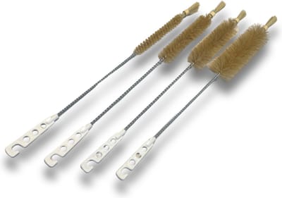 MAUS classic - flessenborstel set - 4 flessenreinigers - varkenshaar met pluim - 15-25-35-45 mm.