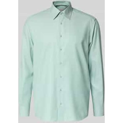 Overhemd Eterna comfort fit groen semi wide spread boord