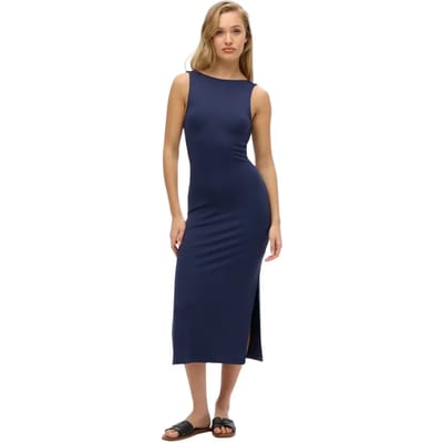 Superdry - Jersey midi-jurk met gedraaide achterkant - Dames - Jurken