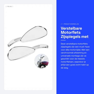 Dailygoods- Zijspiegels Verstelbaar - Motorfiets Spiegels - Aluminium - 2 Stuks - 8 mm/10 mm Schroefdraad - Hoogwaardig Materiaal - Motorspiegel