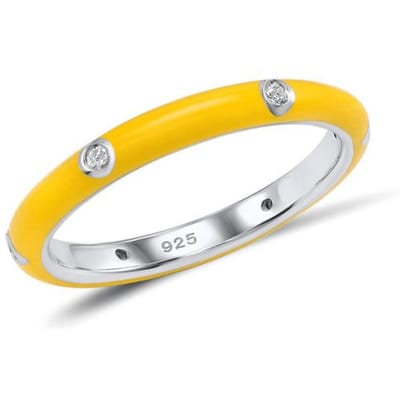 Petite Bague de Mode Arc-en-ciel Frais Coloré Cz Éternité Empilable pour Dames Fête de Mariage Fiançailles Anniversaire Cadeau Bijou 9