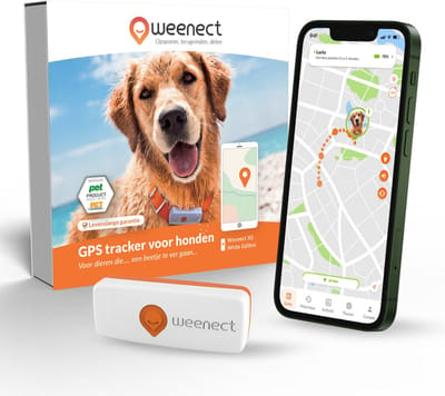 Weenect Dog XS White edition – NIEUWE GPS voor honden | Mini realtime GPS-tracker | Waterdicht | De kleinste op de markt | Werkt met abonnement | Levenslange garantie