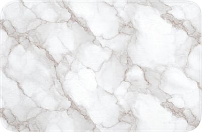 WC mat 60x40 cm - Antislip - Wit - Marmer - Bruin - Toiletmat - Vloermat - Douchemat - Toilet tapijt - Toiletmatten
