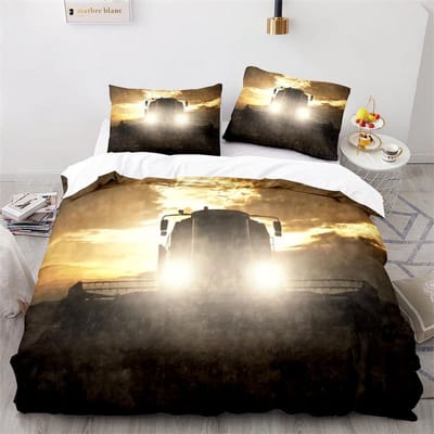 Tractor Dekbedovertrek SetBeddengoed Set Voor Kinderen Kinderen En Volwassenen Huisdecoratie Queen Size Warm Zacht Ademend En Comfortabel AU Single(140*210cm)3pcs