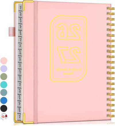 Planner 2026-2027 - Agenda Boek - Planning Maken - Wekelijks en Maandelijks - 21.5 x 28.9 cm - Roze