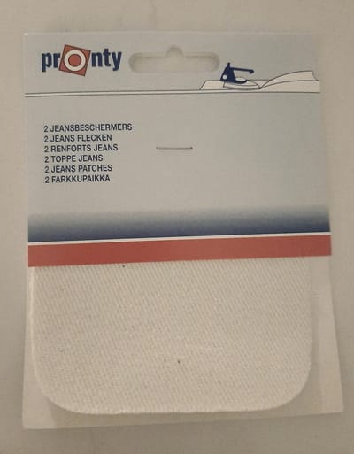 Pronty kniestukken jeans wit - 1 paar opstrijkbare kniestukken - 9,5 x 10 cm - 2x kniestuk