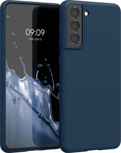 kwmobile telefoonhoesje geschikt voor Samsung Galaxy S21 - Hoesje voor smartphone - Back cover in marineblauw