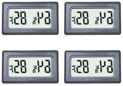 Digitale Mini Thermometer - Hygrometer Meter - Binnen Klimaat - 2-in-1 Meting - 4 Stuks - Wit