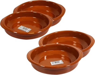 Concorde Set van 4x stuks tapas bakjes - schaaltjes Alicante - met handvatten - Dia 16 en 18 cm - Serveerschalen - Tapasschalen