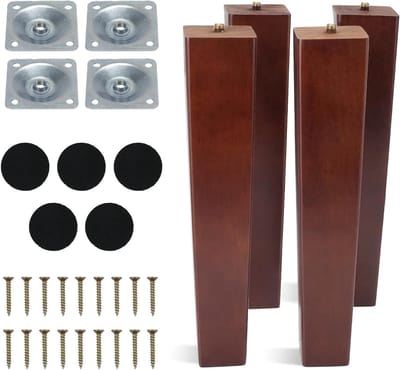 Verstelbare Houten Meubelpoten 25 cm - Vierkante Vervangingspoten voor Sofa's en Meubels, Duurzaam en Stijlvol