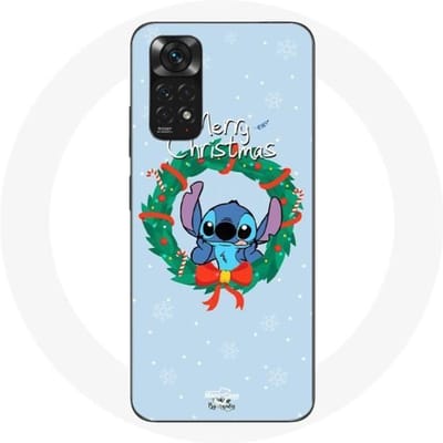 Coque pour Xiaomi Redmi Note 11 4G Stitch neige joyeux Noël bleu