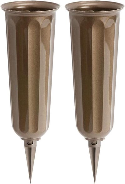 Cemetery Vaas - Graf Bloemenhouder - Herdenking Decoratie - Duurzaam Materiaal - 2477 cm Hoog - Metallic Brons
