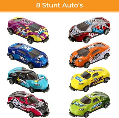 Stunt Auto's - Speelgoed Auto - Set van 8 stuks - Veilig voor kinderen