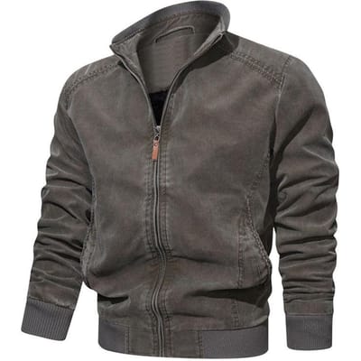 Heren Herfst Casual Jas met Opstaande Kraag Puur Katoen Nieuw Vest Jas Heren Grote Maat 6XL