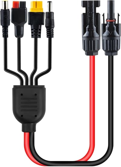 Zonne MC4 Kabel - Adapterkabel PV - Energie Opladen - Meerdere Connectoren - 1 Meter - Zwart