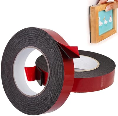 Set van 2 Dubbelzijdige Lijmtape, 10 m x 1,5 cm, Sterke Waterdichte Foam Tape voor Multifunctionele Bevestiging en Klussen
