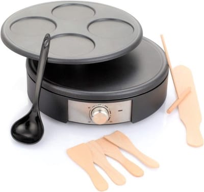 Thuys - Pannenkoekenmaker 1500W - Antiaanbaklaag - Gelijkmatige Warmteverdeling - Aluminium - voor Perfect Goudbruine Pannenkoeken