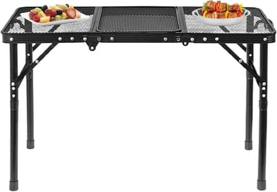 Klaptafel - Eettafel - Buitenactiviteiten - In hoogte verstelbaar - Compact opvouwbaar - Zwart