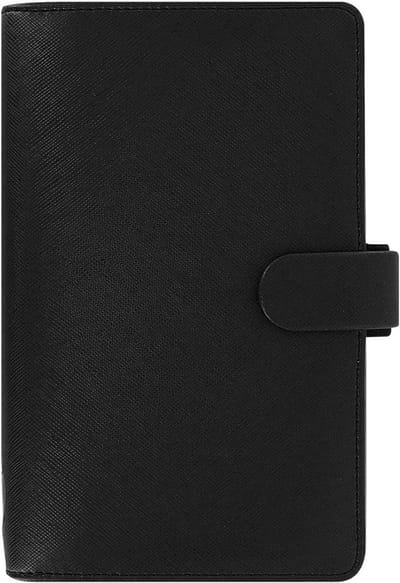 Compact Organizer - Agenda Planner - Dagelijkse Planning - Lederlook Cover - 95mm x 171mm - Zwart