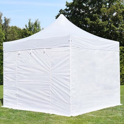 3x3 m Easy Up partytent Vouwpaviljoen, PREMIUM staal 40mm met zijwanden, wit