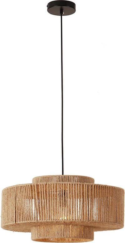 Olucia - SELENA - Hanglamp - Bruin / Zwart - Vorm: Rond