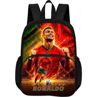 Leer, Reizen Schooltassen Ronaldo met Voorvak Rugzak Voetbalster Boekentas Beste Cadeau Voetbal Sport Rugzak