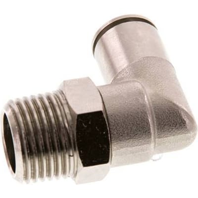12mm x R1/2'' 90 graden L-verbinding Messing Insteekfitting Buitendraad Draaibaar FKM