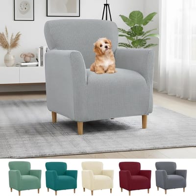 Verstelbare en Wasbare Stoelhoes voor Relaxfauteuils van Rekbare en Zachte Stof in Lichtgrijs - Perfect voor Woonkamer en Clubstoelen
