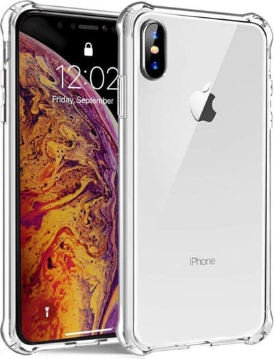 LuxeBass Transparante siliconen hoesje met uitgestoken hoeken voor iPhone X/Xs - telefoonhoes - gsm hoes - gsm hoesjes
