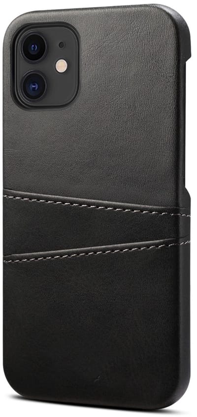 geschikt voor iPhone 13 Pro Max Pashouder Hoesje Leer - Telefoonhoesje van kunstleer met vakjes voor pasjes geschikt voor iPhone 13 Pro Max - Mobiq Leather Snap On Wallet hoesje geschikt voor iPhone 13 Pro Max zwart