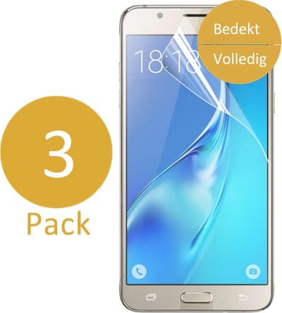 3x Screenprotector geschikt voor Samsung Galaxy J5 (2016) - Glas PET Folie Screenprotector Transparant 0.2mm 9H (Full Screen Protector)
