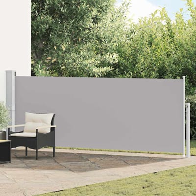 vidaXL - Tuinscherm - uittrekbaar - 140x514 - cm - grijs