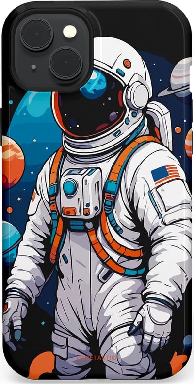 Casetastic Hoesje Geschikt voor Apple iPhone 15 Plus Magsafe - Stijlvolle Beschermende Duo-layer Case - Astronaut in space