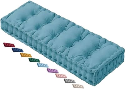 Bankkussen - Zitkussen Stoelkussen - Ontspannen Zitten - 10cm Dikker Vulling - 130x45x10cm - Lichtblauw